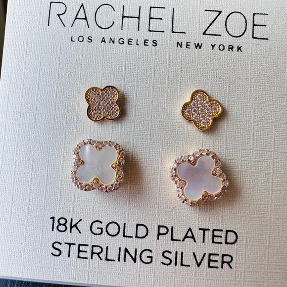 Rachel Zoe Set of Two✌️ Clover🍀 Earrings - Picture 5 of 8